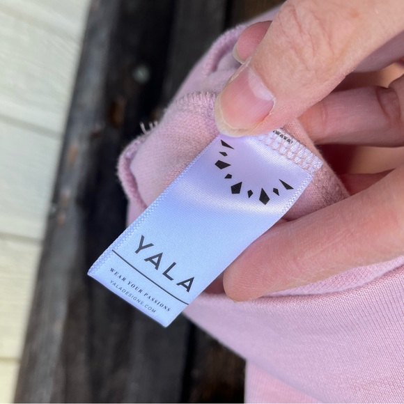 Yala Berkeley Puff Short Sleeve Bamboo & OG Cotton Raglan Pink Sweatshirt Top - Picture 8 of 12